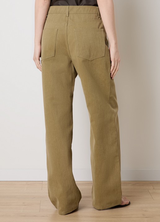 Róhe Mid waist wide leg jeans met gekleurde wassing - achterkant mosterd