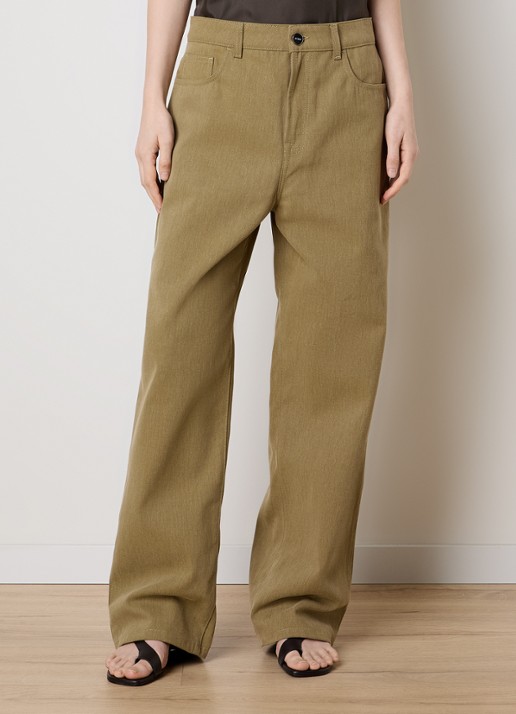 Róhe Mid waist wide leg jeans met gekleurde wassing