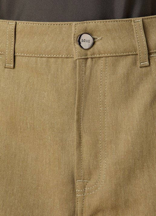 Róhe Mid waist wide leg jeans met gekleurde wassing - detail 4 mosterd