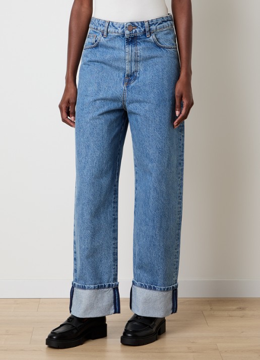 Róhe Rixt low waist loose fit jeans met lichte wassing - detail 2 blauw