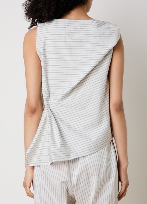 Róhe Top in zijdeblend met plooidetail - achterkant 5 gebroken wit