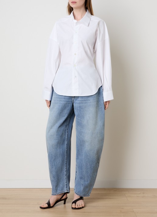 Róhe Uneven blouse met kraag - voorkant 5 wit