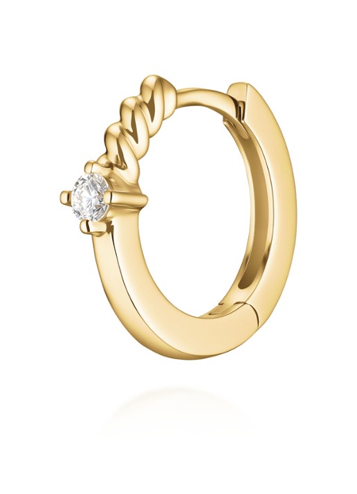 Rosefield Half Twist oorringen van 14 karaat geelgoud - detail 2 goud