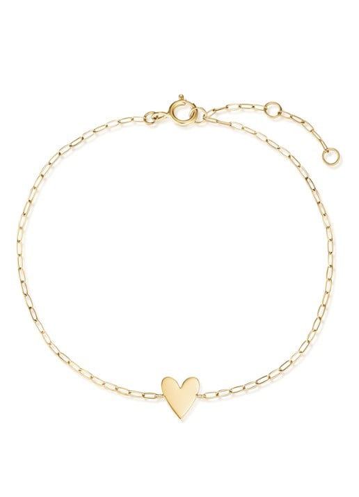 Rosefield Plain Heart armband van 14 karaat geelgoud - detail 2 goud