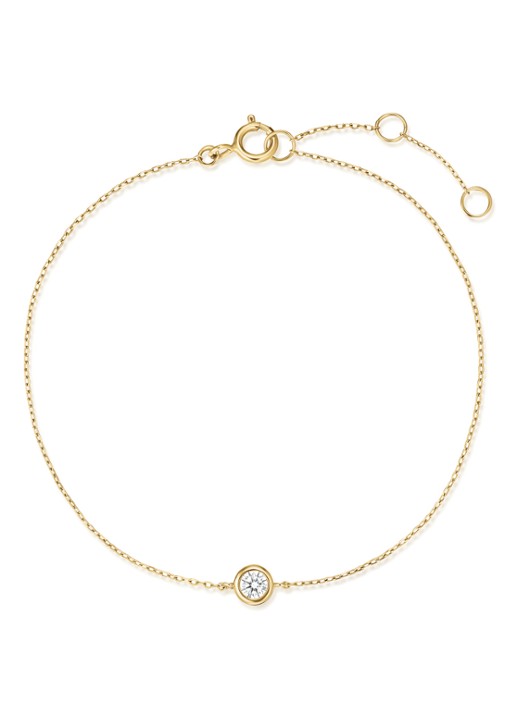 Rosefield Round Solitaire armband van 14 karaat geelgoud - detail 2 goud