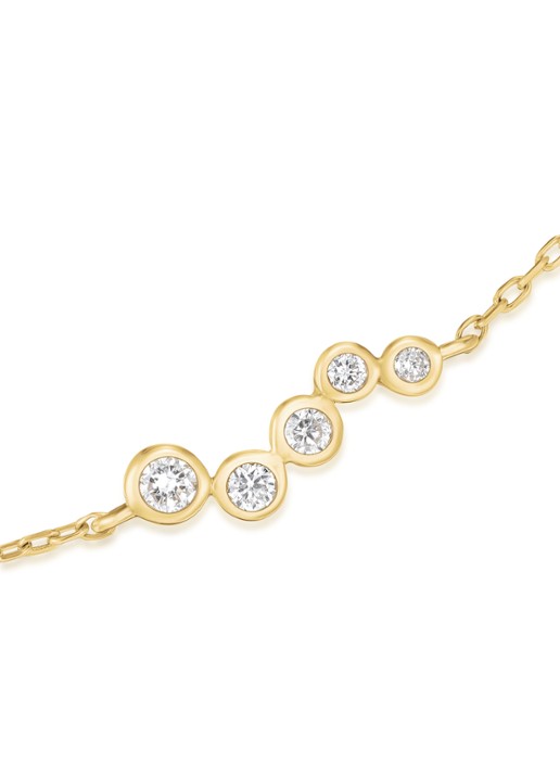 Rosefield Short Wave armband van 14 karaat geelgoud - detail 3 goud
