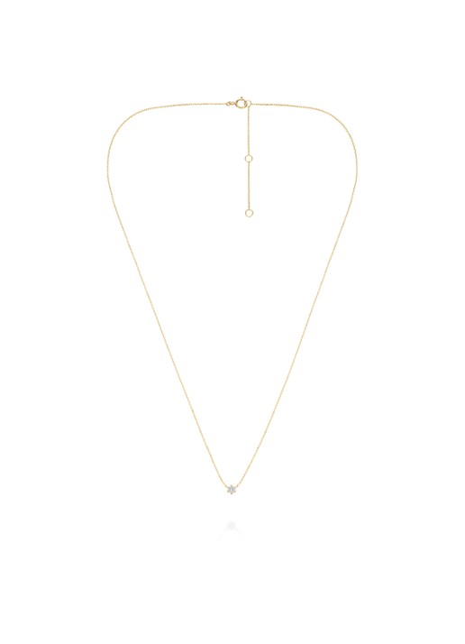 Rosefield Solitaire Prong ketting van 14 karaat geelgoud - detail goud