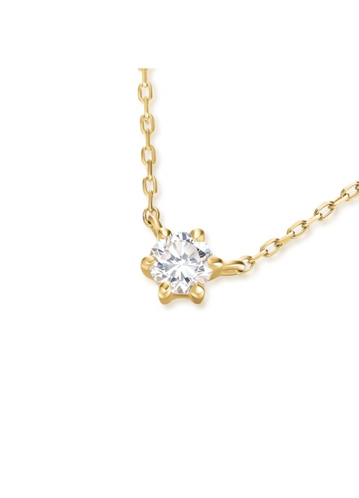 Rosefield Solitaire Prong ketting van 14 karaat geelgoud - detail 2 goud