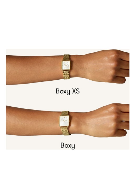 Rosefield The Mini Boxy horloge QMWSG-Q021 - detail goud