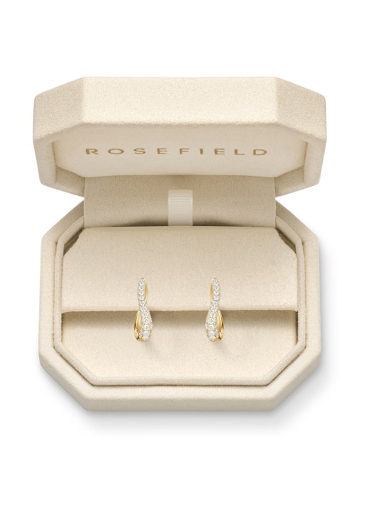 Rosefield Wave Pave oorringen van 14 karaat goud - detail 3 goud