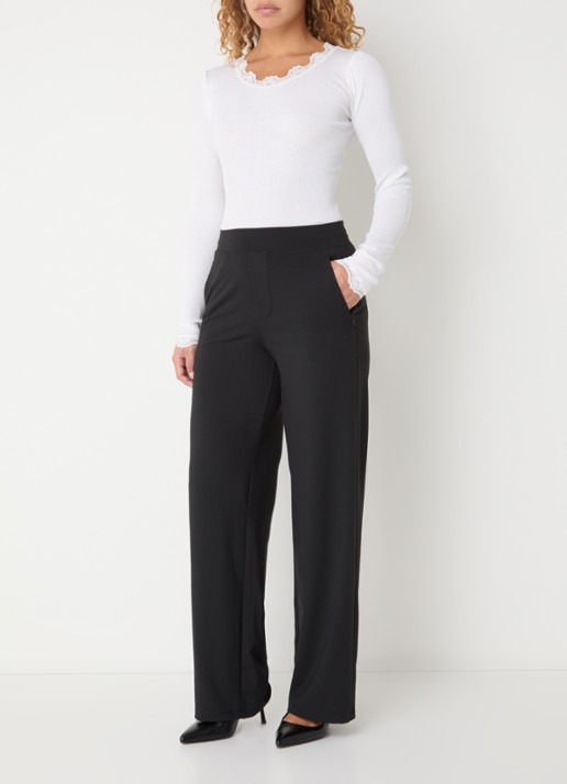 Rosemunde Babette longsleeve in zijdeblend met kant - voorkant 4 wit
