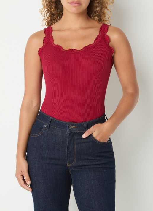 Rosemunde Babette tanktop in zijdeblend met kant