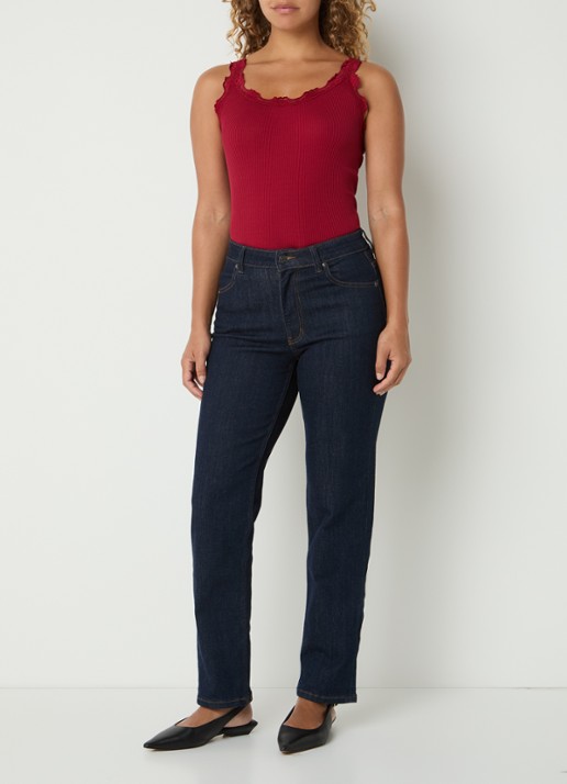 Rosemunde Babette tanktop in zijdeblend met kant - voorkant 2 rood