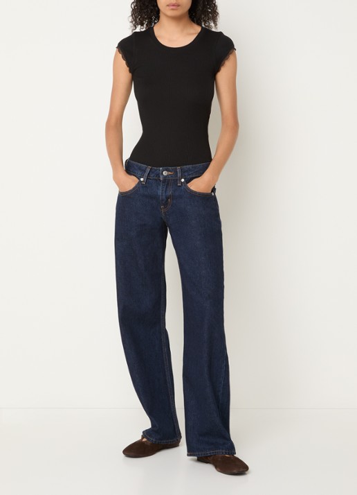 Rosemunde Baybay T-shirt met details van kant - voorkant 3 zwart