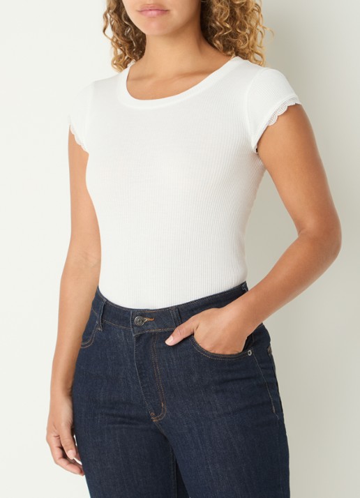 Rosemunde Baybay T-shirt met details van kant - detail 3 wit