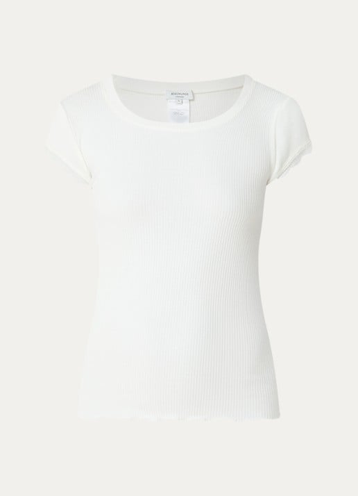 Rosemunde Baybay T-shirt met details van kant - voorkant wit