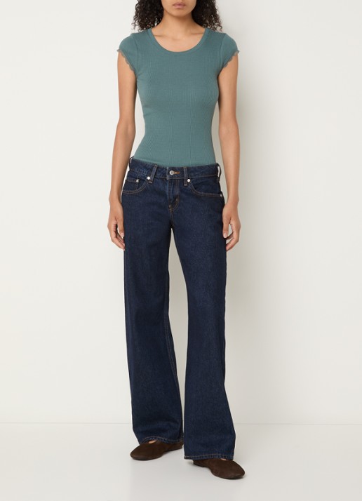Rosemunde Baybay T-shirt met details van kant - voorkant 4 groen