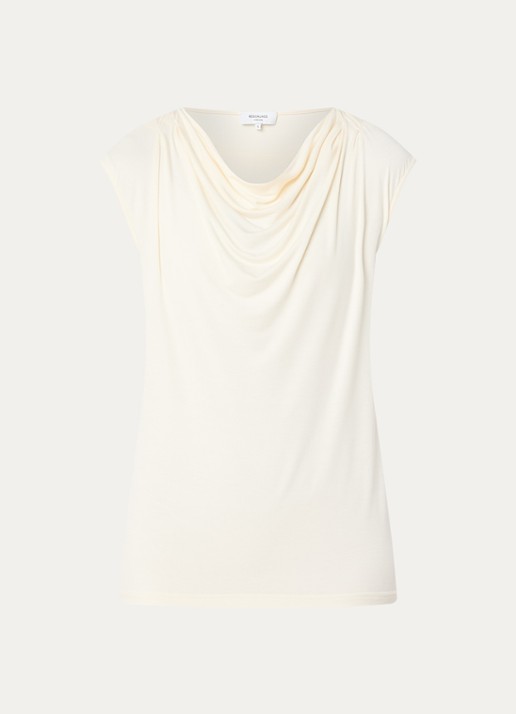 Rosemunde Blarritz mouwloze top met gedrapeerd detail - voorkant 2 gebroken wit