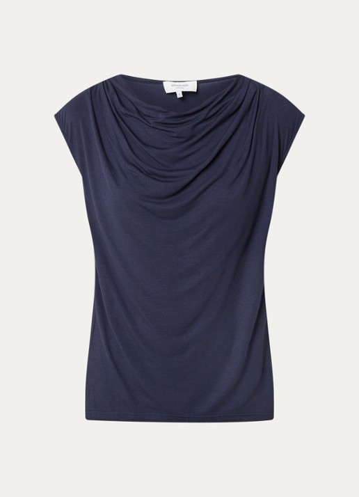 Rosemunde Blarritz mouwloze top met gedrapeerd detail - voorkant 2 donkerblauw