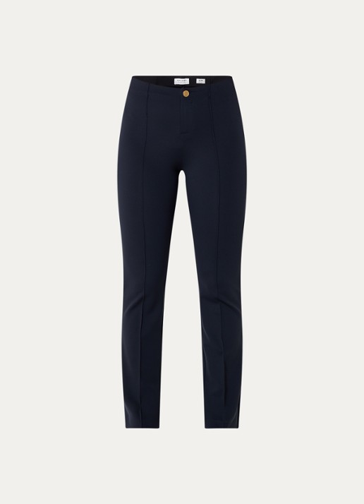 Rosner Studio Alisa high waist slim fit pantalon met persplooi - voorkant 3 donkerblauw