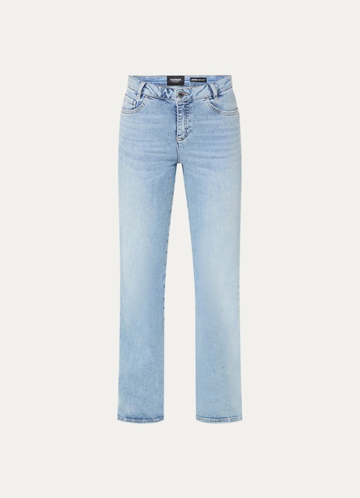 Rosner Studio Antonia mid waist bootcut jeans met lichte wassing - voorkant indigo