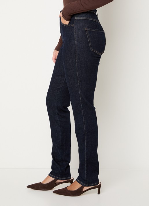 Rosner Studio Audrey high waist slim fit jeans met steekzakken - detail 5 donkerblauw