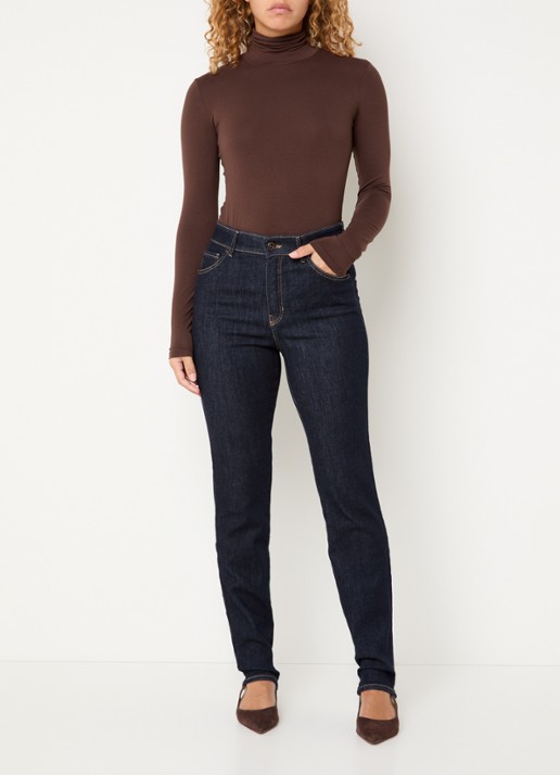 Rosner Studio Audrey high waist slim fit jeans met steekzakken - voorkant 3 donkerblauw