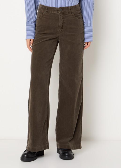 Rosner Studio Audrey high waist wide fit broek van corduroy