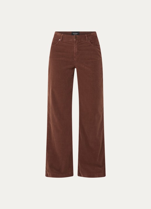 Rosner Studio Audrey high waist wide fit broek van corduroy - voorkant 4 steenrood