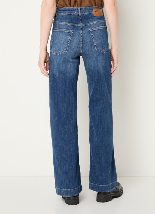 Rosner Studio Audrey high waist wide leg jeans met medium wassing - achterkant 5 indigo