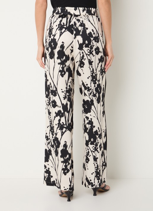 Rosner Studio High waist loose fit broek met print - achterkant 4 vanillegeel