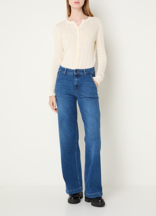 Rosner Studio High waist loose fit jeans met steekzakken - voorkant 4 indigo