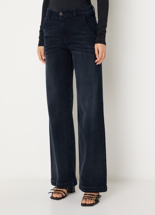 Rosner Studio High waist loose fit jeans met steekzakken - detail 3 donkerblauw