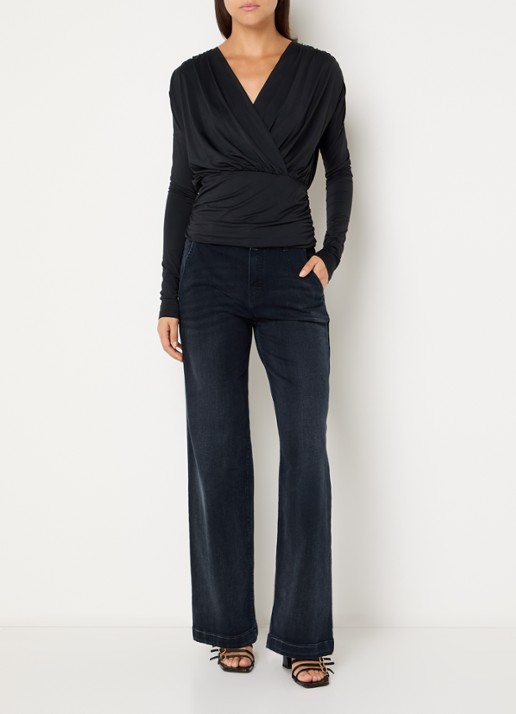 Rosner Studio High waist loose fit jeans met steekzakken - voorkant 2 donkerblauw