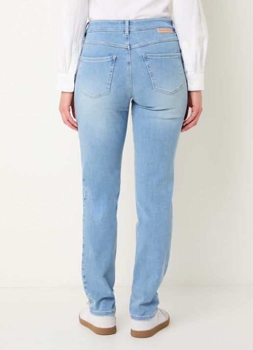 Rosner Studio High waist slim fit jeans met lichte wassing - achterkant indigo