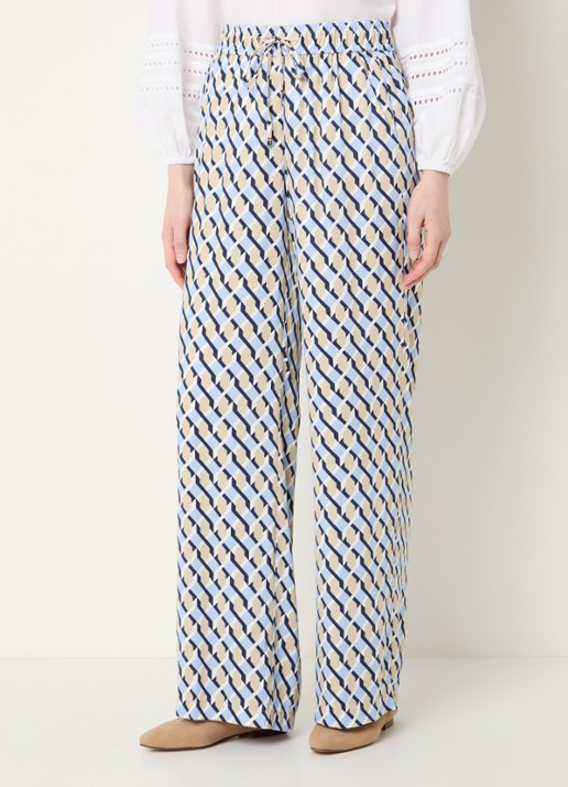 Rosner Studio High waist straight fit broek met print