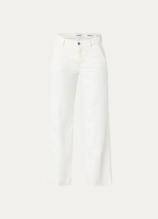 Rosner Studio High waist wide leg jeans met gekleurde wassing - voorkant wit