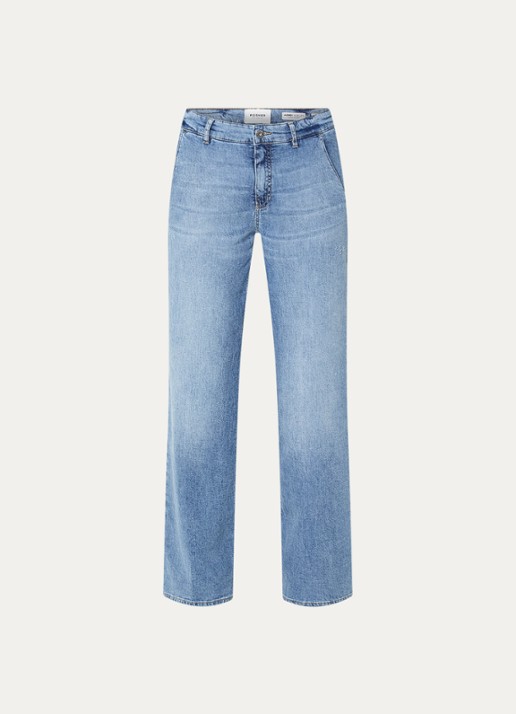 Rosner Studio High waist wide leg jeans met gekleurde wassing - voorkant 2 blauw