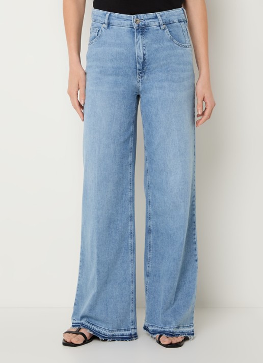 Rosner Studio High waist wide leg jeans met lichte wassing