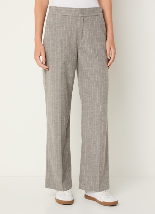 Rosner Studio Mara high waist bootcut fit pantalon in wolblend met streepprint