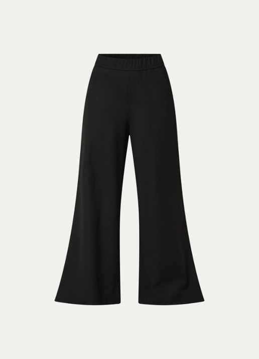 Rosner Studio Mara high waist flared fit palazzo broek met steekzakken - voorkant 2 zwart