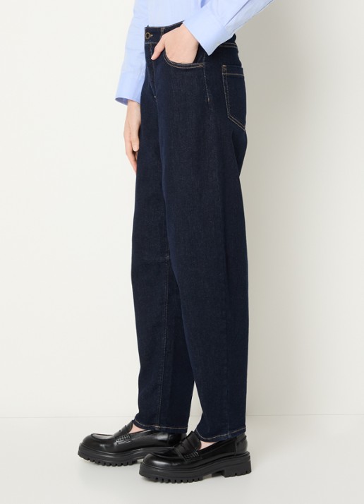 Rosner Studio Mara high waist tapered fit jeans met donkere wassing - detail 2 indigo