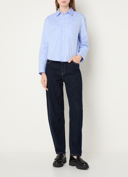 Rosner Studio Mara high waist tapered fit jeans met donkere wassing - voorkant 5 indigo