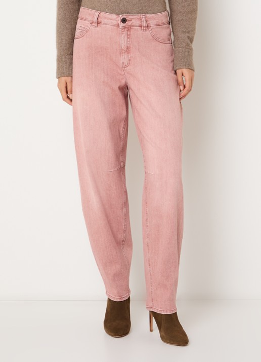 Rosner Studio Mara high waist tapered fit jeans met gekleurde wassing - detail 2 oudroze