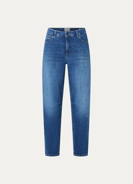 Rosner Studio Mara high waist tapered fit jeans met medium wassing - voorkant 4 indigo