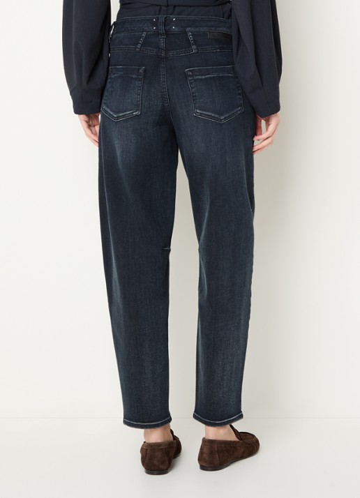 Rosner Studio Mara high waist tapered fit jeans met medium wassing - achterkant 2 donkerblauw