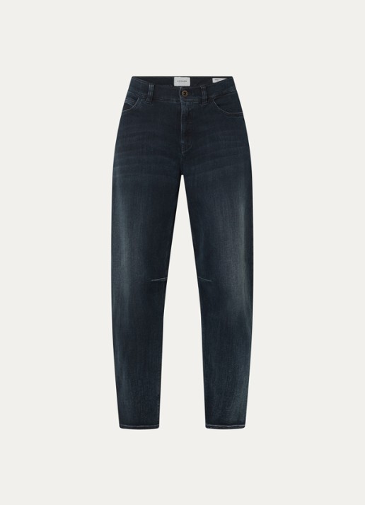 Rosner Studio Mara high waist tapered fit jeans met medium wassing - voorkant 3 donkerblauw