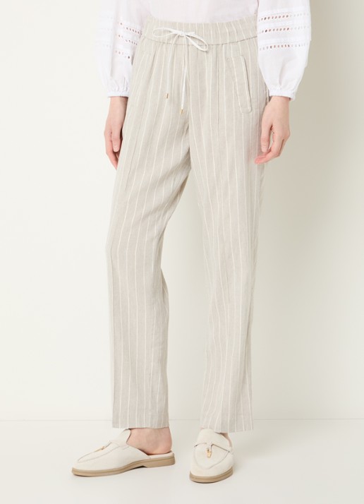 Rosner Studio May mid waist slim fit cropped chino in linnenblend