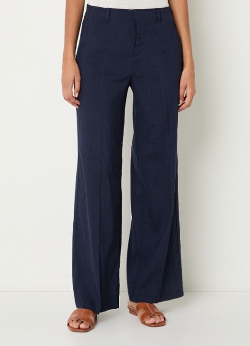 Rosner Studio Mid waist straight fit pantalon in linnenblend