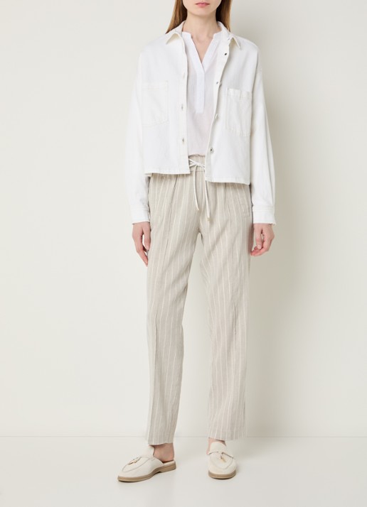 Rosner Studio Overshirt van chambray met borstzakken - voorkant 2 gebroken wit